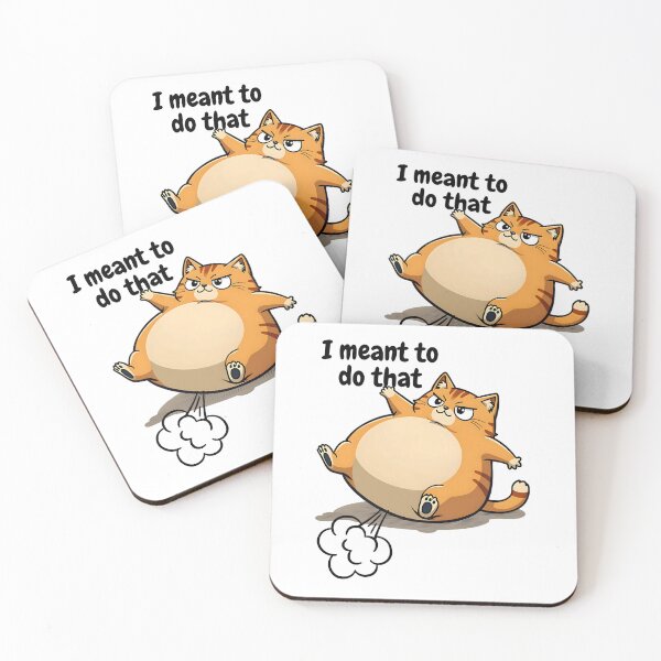 Item preview, Fat Cat I Meant to Do That Funny Lazy Cat Cartoon Humor designed and sold by sadman73.