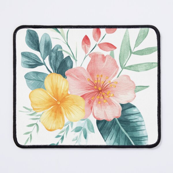 Item preview, Watercolor flowers: yellow and pink with leaves designed and sold by Solomiia Piletska.