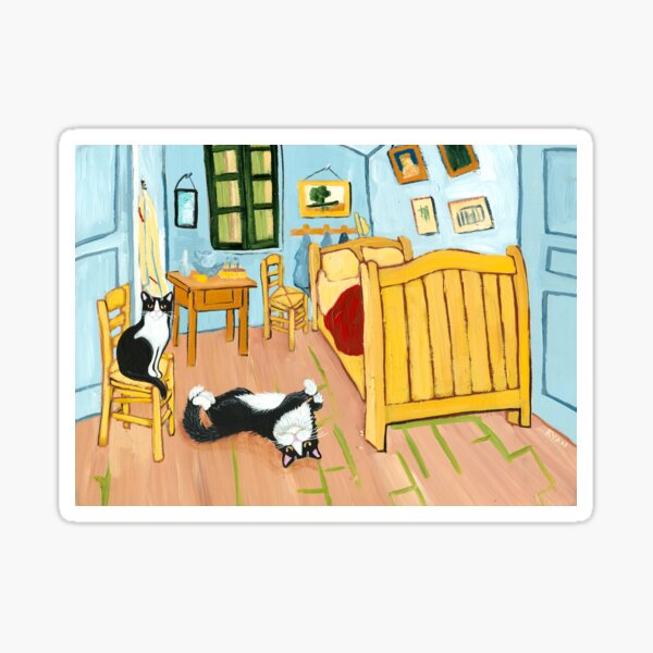 Bedroom in Arles With Cats Sticker
