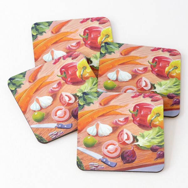 Item preview, Fruits & Vegetable composition-acrylic on canvas painting designed and sold by SamirArt.