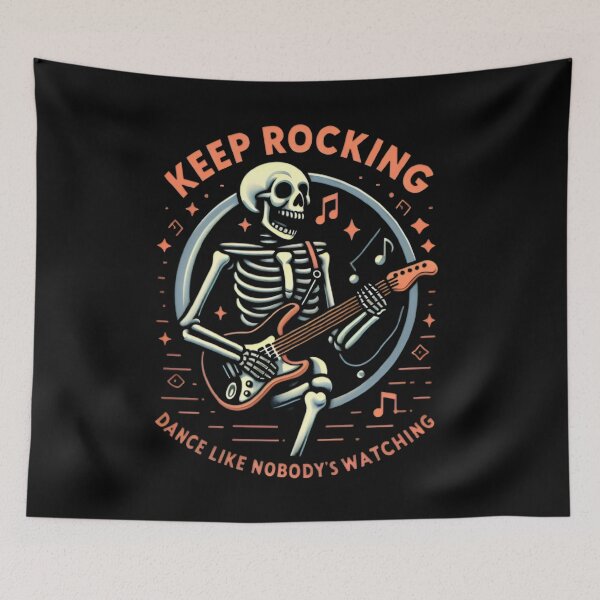Item preview, Vintage Rock & Roll Skeleton Guitarist designed and sold by tutoo clothes.