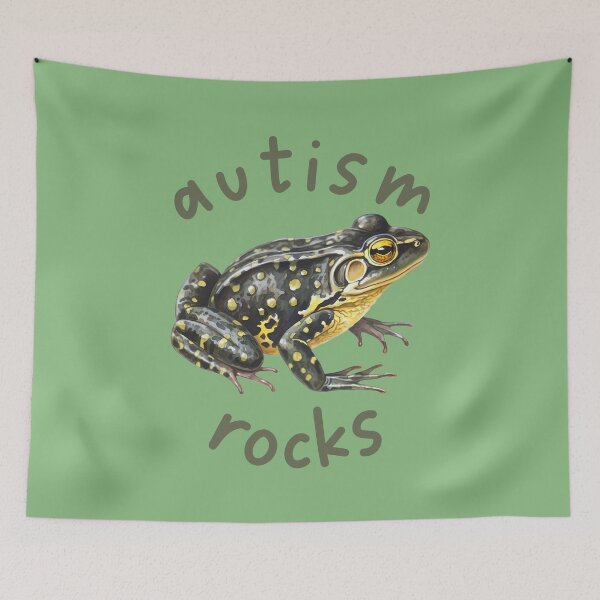 Item preview, autism rocks frog designed and sold by HematiteDesign.