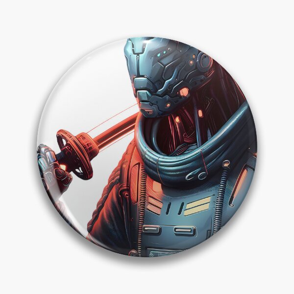 Item preview, Cyberpunk Ninja Warrior with Katana designed and sold by ZetaDream.