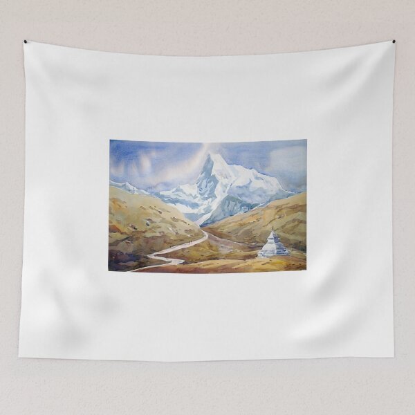 Item preview, Beauty of Himalayan landscape - watercolor painting on paper  designed and sold by SamirArt.