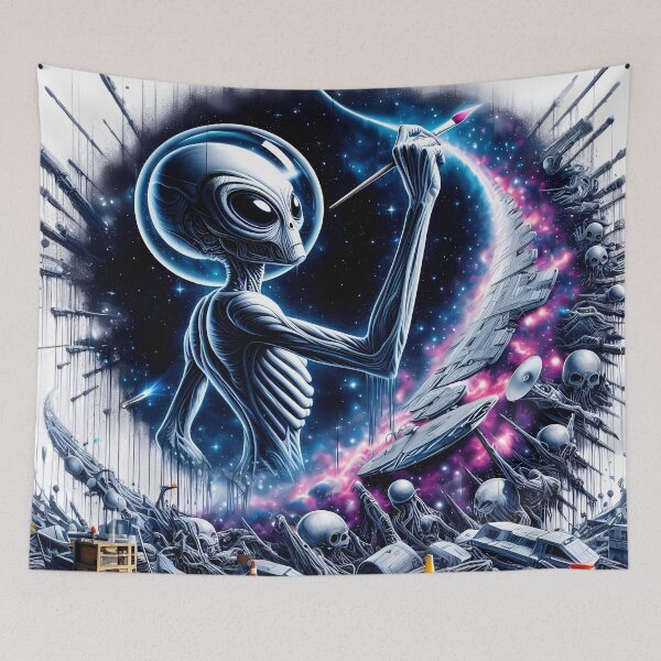 Item preview, Alien Painting Cosmic Mural designed and sold by ZetaDream.