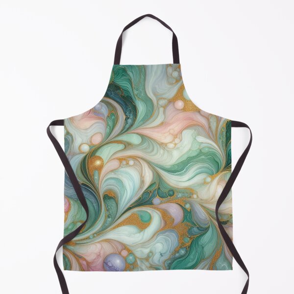 Item preview, Retro Vintage Green, Gold, White, and Pink Swirl Marble Pattern – Trendy Marble Design for Fashion, Home Décor, Accessories, and Unique Gifts designed and sold by 21 Dragonflies.