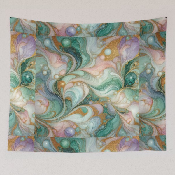 Item preview, Retro Vintage Green, Gold, White, and Pink Swirl Marble Pattern – Trendy Marble Design for Fashion, Home Décor, Accessories, and Unique Gifts designed and sold by 21 Dragonflies.