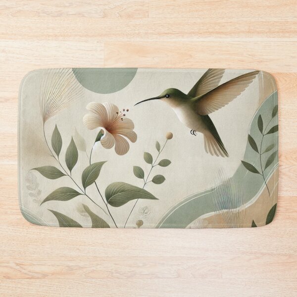 Item preview, Zen abstract humming bird with white flower designed and sold by ValerieStOnge.