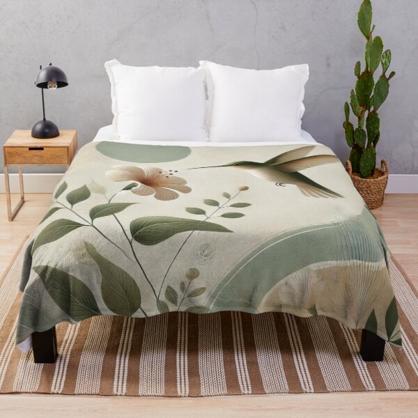 Item preview, Zen abstract humming bird with white flower designed and sold by ValerieStOnge.