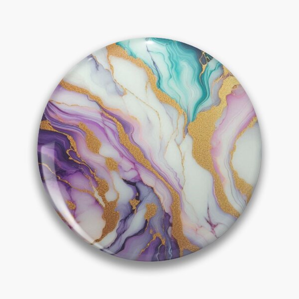Item preview, Elegant Purple, Green, Gold, White, and Teal Swirl Marble Stone Pattern – Luxurious Marble Design for Home Décor, Fashion Accessories, and Art Prints designed and sold by 21 Dragonflies.