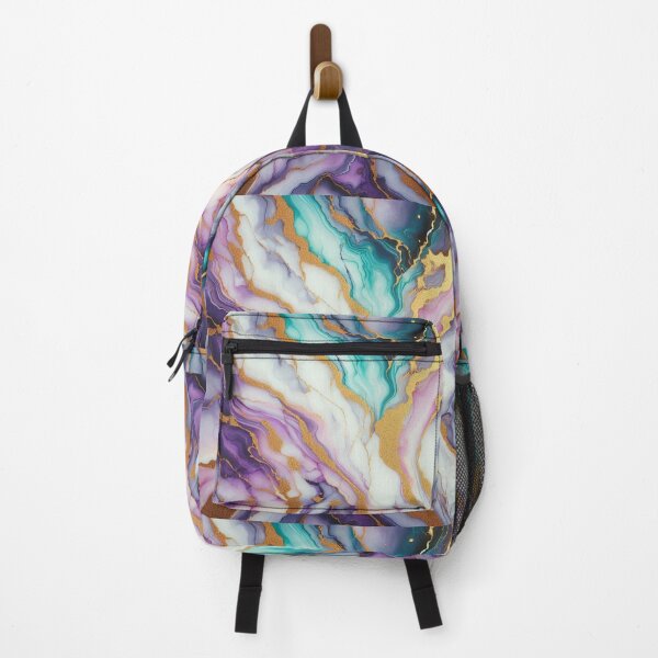 Item preview, Elegant Purple, Green, Gold, White, and Teal Swirl Marble Stone Pattern – Luxurious Marble Design for Home Décor, Fashion Accessories, and Art Prints designed and sold by 21 Tulips.