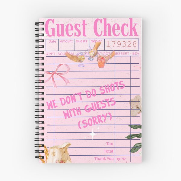 Item preview, Pink Girly Guest Check  designed and sold by bowsbotanicals.