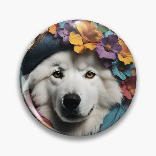 Item preview, Flower Power Samoyed: Bohemian Traveler designed and sold by QuickPick Store.