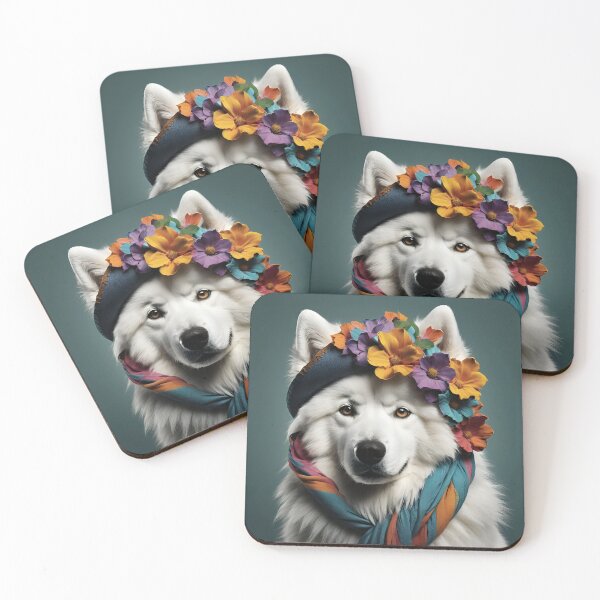 Item preview, Flower Power Samoyed: Bohemian Traveler designed and sold by QuickPick Store.