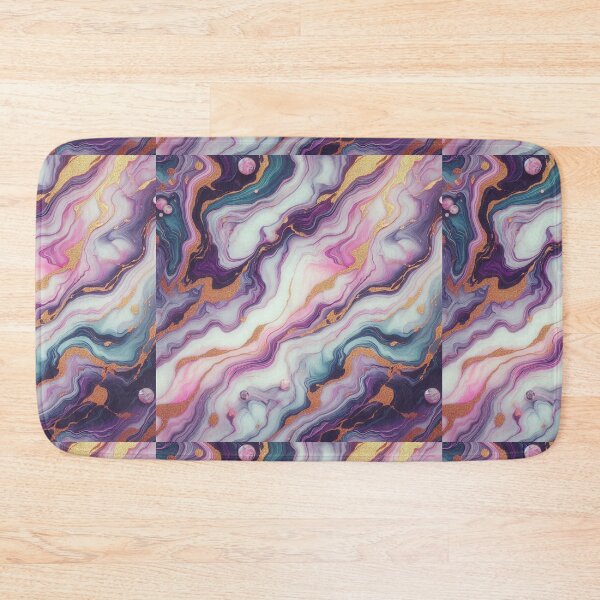 Item preview, Wave like Elegant Purple, Green, Gold, White, and Teal Swirl Marble Stone Pattern – Luxurious Marble Design for Home Décor, Fashion Accessories, and Art Prints designed and sold by 21 Dragonflies.