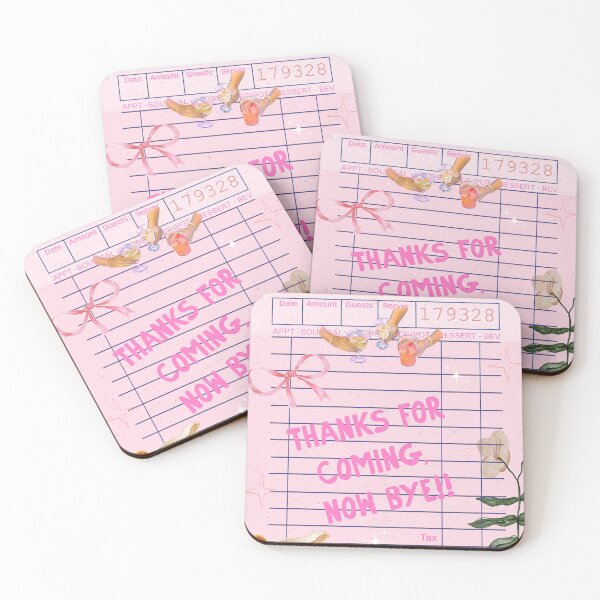 Item preview, Pink Guest Check - Thanks for Coming, Now Bye! designed and sold by bowsbotanicals.