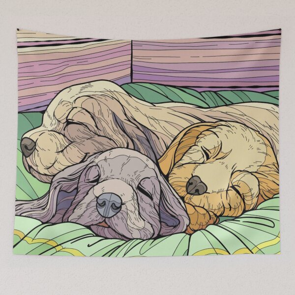 Item preview, Cute Colored Puppies! Calm, Sleeping furbabies! Dogs, Puppy, Pet designed and sold by erkabees.