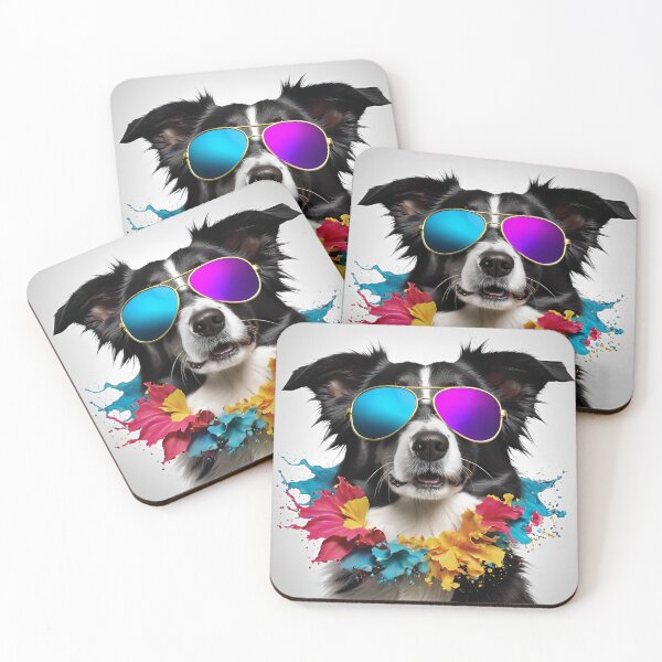 Item preview, Vibrant Splash Border Collie: Tropical Vibes designed and sold by QuickPick Store.