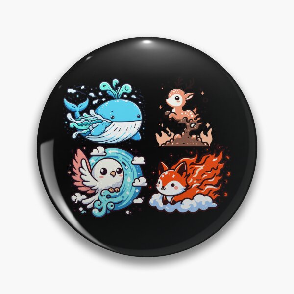 Item preview, 4 Elements Fusion with 4 Animals (Whale-Water, Deer-Earth, Fox-Fire, Eagle-Air) designed and sold by bhoomin7.