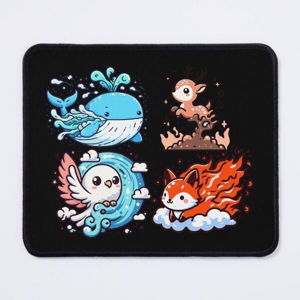 Item preview, 4 Elements Fusion with 4 Animals (Whale-Water, Deer-Earth, Fox-Fire, Eagle-Air) designed and sold by bhoomin7.