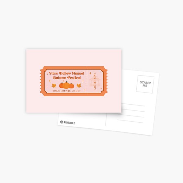 Aperçu de l'œuvre Billet pour le festival d'automne de Stars Hollow créée et vendue par h-helladesign.