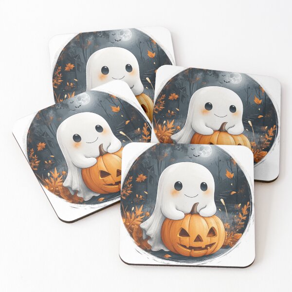 Item preview, Ghost with pumpkin designed and sold by Proteinmalac.
