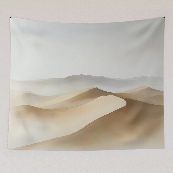 Item preview, Soft Sand Dunes in Mist | Minimalist Desert Landscape designed and sold by solynneart.