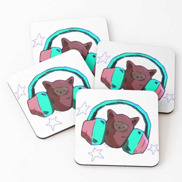 Item preview, cat with headphones designed and sold by ChichopinoArt.