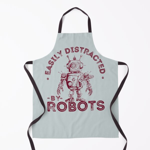 Item preview, Easily Distracted by Robots, Funny Sci-Fi, Vintage Robot designed and sold by lagunaklein.