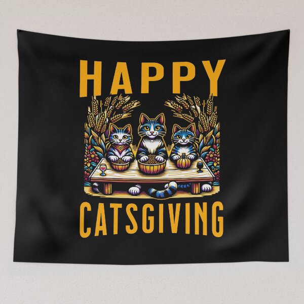 Item preview, Happy Catsgiving - Funny Thanksgiving design. designed and sold by ReneMM.