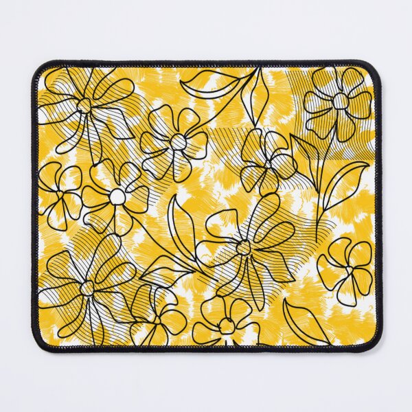 Item preview, yellow line designs with floral shapes designed and sold by Nature Nblossom.