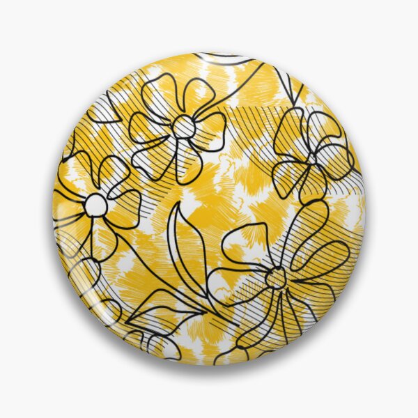 Item preview, yellow line designs with floral shapes designed and sold by Nature  Nblossom.