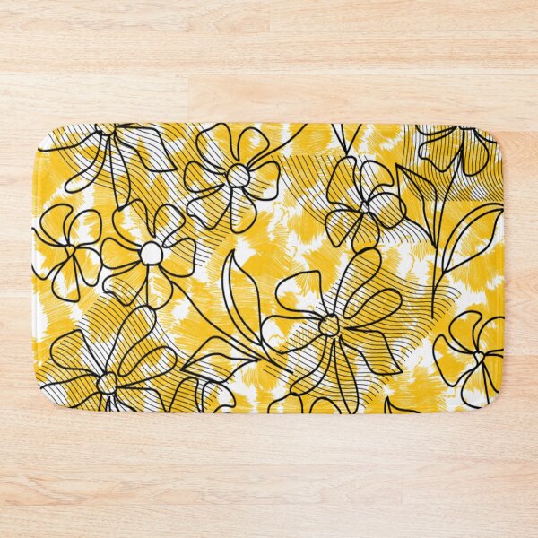 Item preview, yellow line designs with floral shapes designed and sold by Nature  Nblossom.