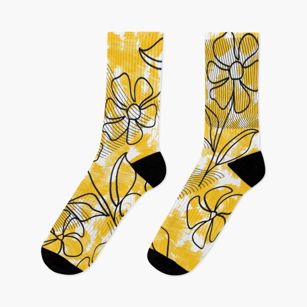Item preview, yellow line designs with floral shapes designed and sold by Nature  Nblossom.