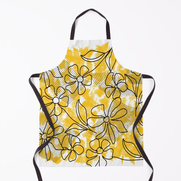 Item preview, yellow line designs with floral shapes designed and sold by Nature  Nblossom.
