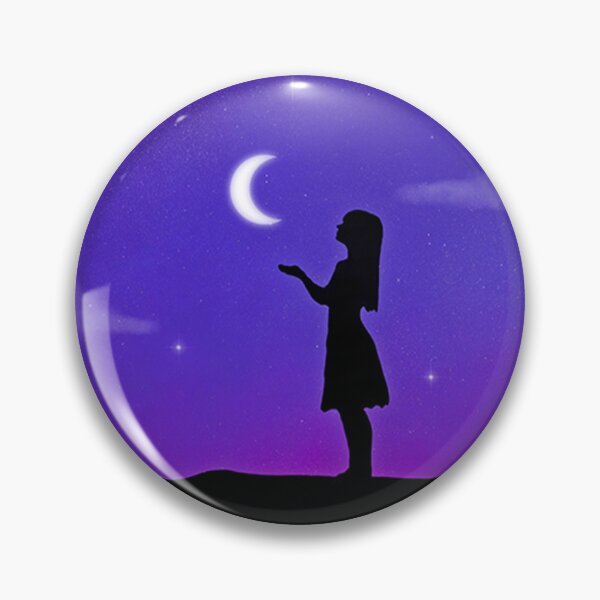 Item preview, Girl reaches for moon in the night sky designed and sold by AshsPixels.