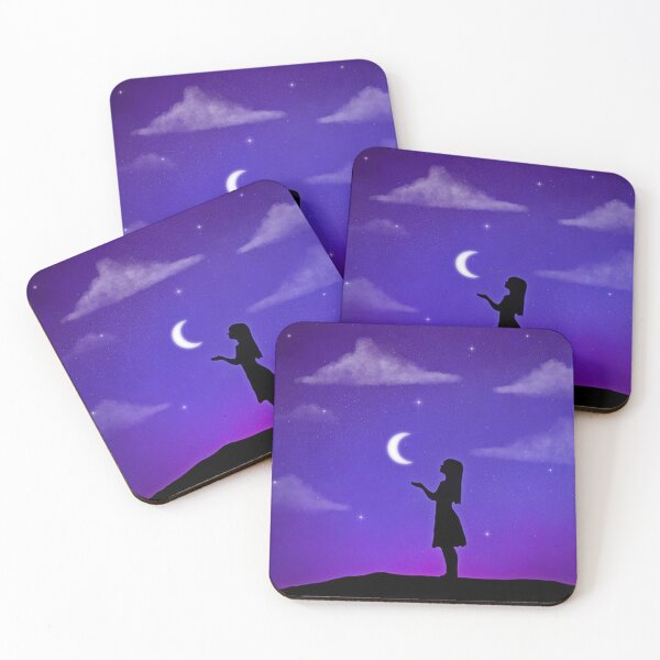 Item preview, Girl reaches for moon in the night sky designed and sold by AshsPixels.