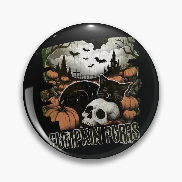 Item preview, Cats in the Pumpkin Patch, skull and Halloween, autumn, Black Cat Witch, Pumpkin Purrs, Spooky Season Halloween designed and sold by Collagedream.