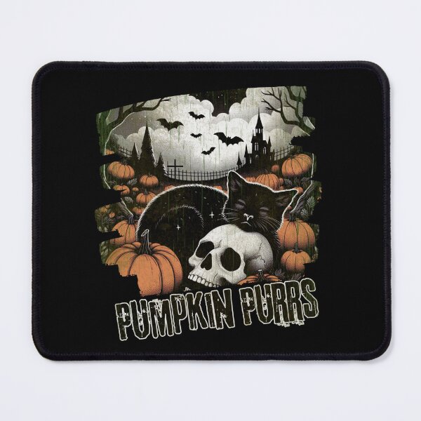 Item preview, Cats in the Pumpkin Patch, skull and Halloween, autumn, Black Cat Witch, Pumpkin Purrs, Spooky Season Halloween designed and sold by Collagedream.