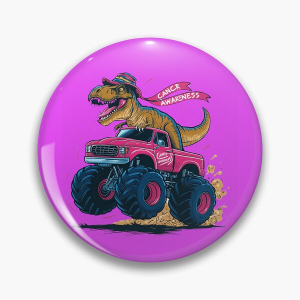 Item preview, Pink Crush Breast Cancer Awareness Monster Truck T-rex  designed and sold by Hotshots Design.