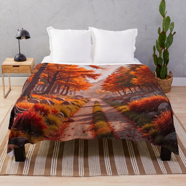 Item preview, Peaceful Road Autumn Forest Landscape designed and sold by TheArtOfPat.