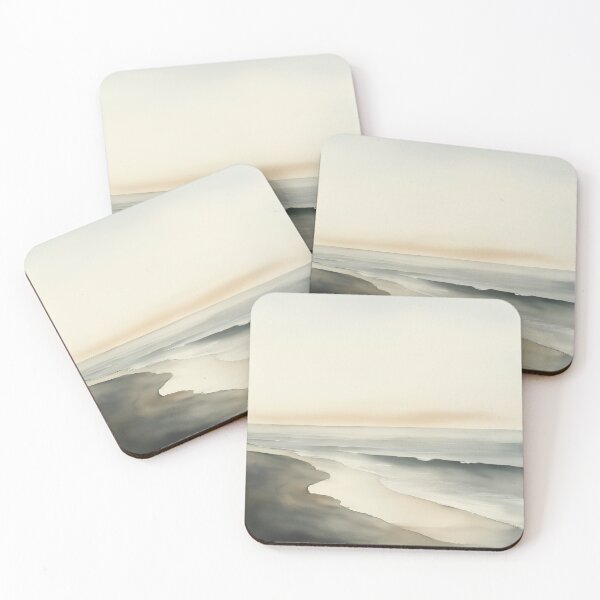 Item preview, Tranquil Evening Shoreline | Serene Beach Landscape designed and sold by solynneart.