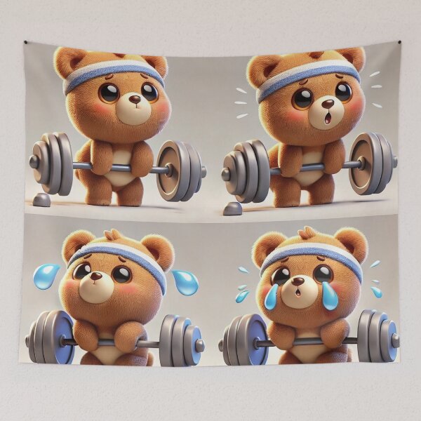 Item preview, Teddy bear lifting weights. designed and sold by Osintown.