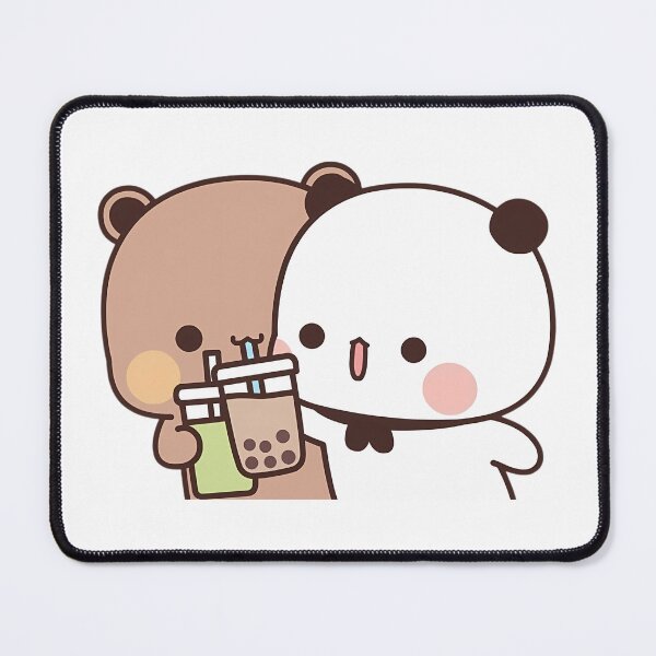 Item preview, BuBu sharing her iced coffee with DuDu Bear designed and sold by Pandety.