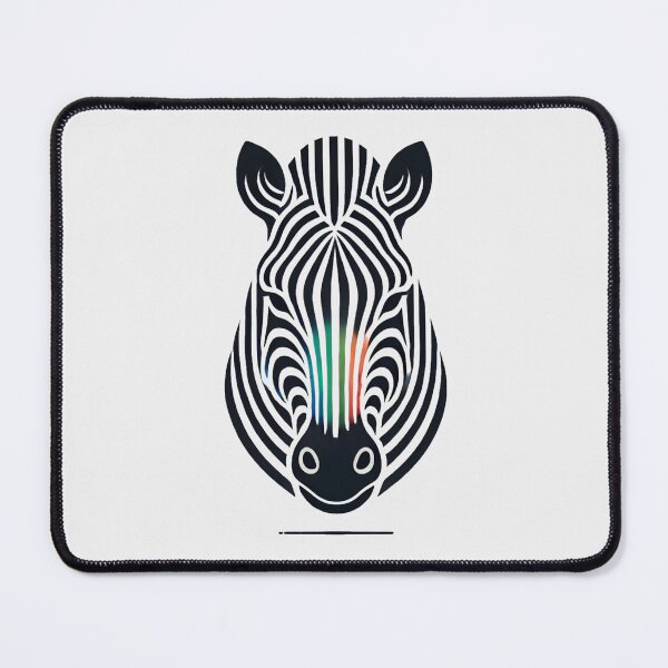 Item preview, Zebra Head with Colorful Rainbow Stripes on Nose designed and sold by Blink Art Studio.