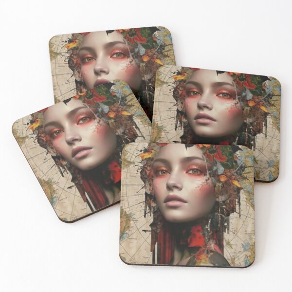 Item preview, An awe-inspiring and mesmerizing abstract collage artwork of a mysterious female figure designed and sold by Adarsh03.