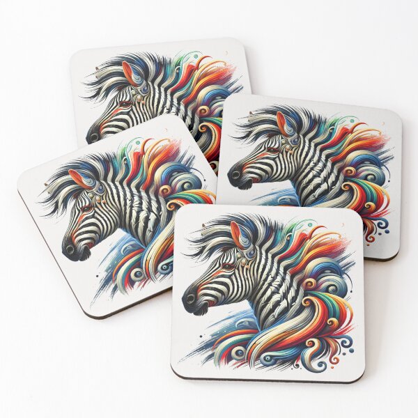 Item preview, Artistic Zebra with Colorful Mane designed and sold by Blink Art Studio.