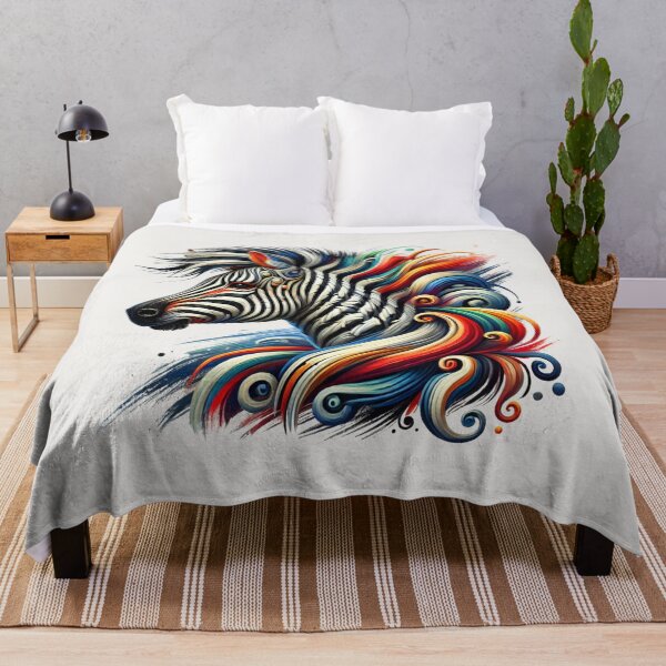 Item preview, Artistic Zebra with Colorful Mane designed and sold by Blink Art Studio.