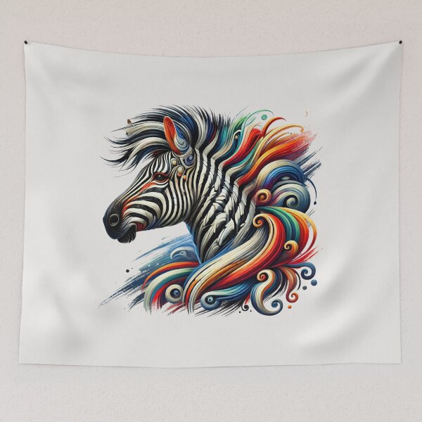 Item preview, Artistic Zebra with Colorful Mane designed and sold by Blink Art Studio.