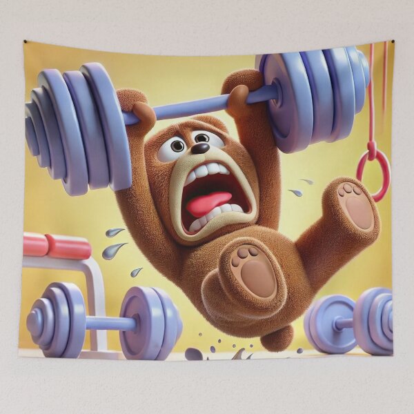 Item preview, Bear slipping while lifting weights. designed and sold by Osintown.